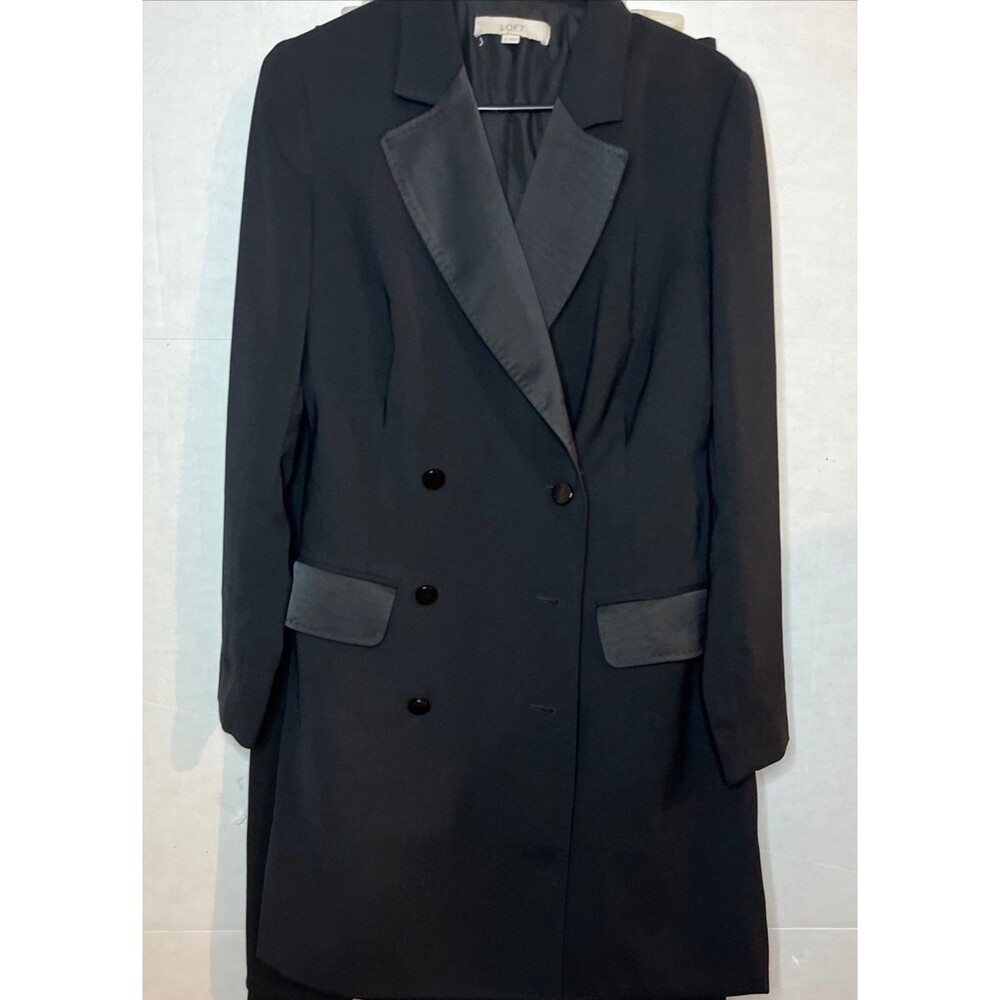LOFT Women’s Double Breasted Blazer Black Jacket Long Sleeve Size 6 NWT